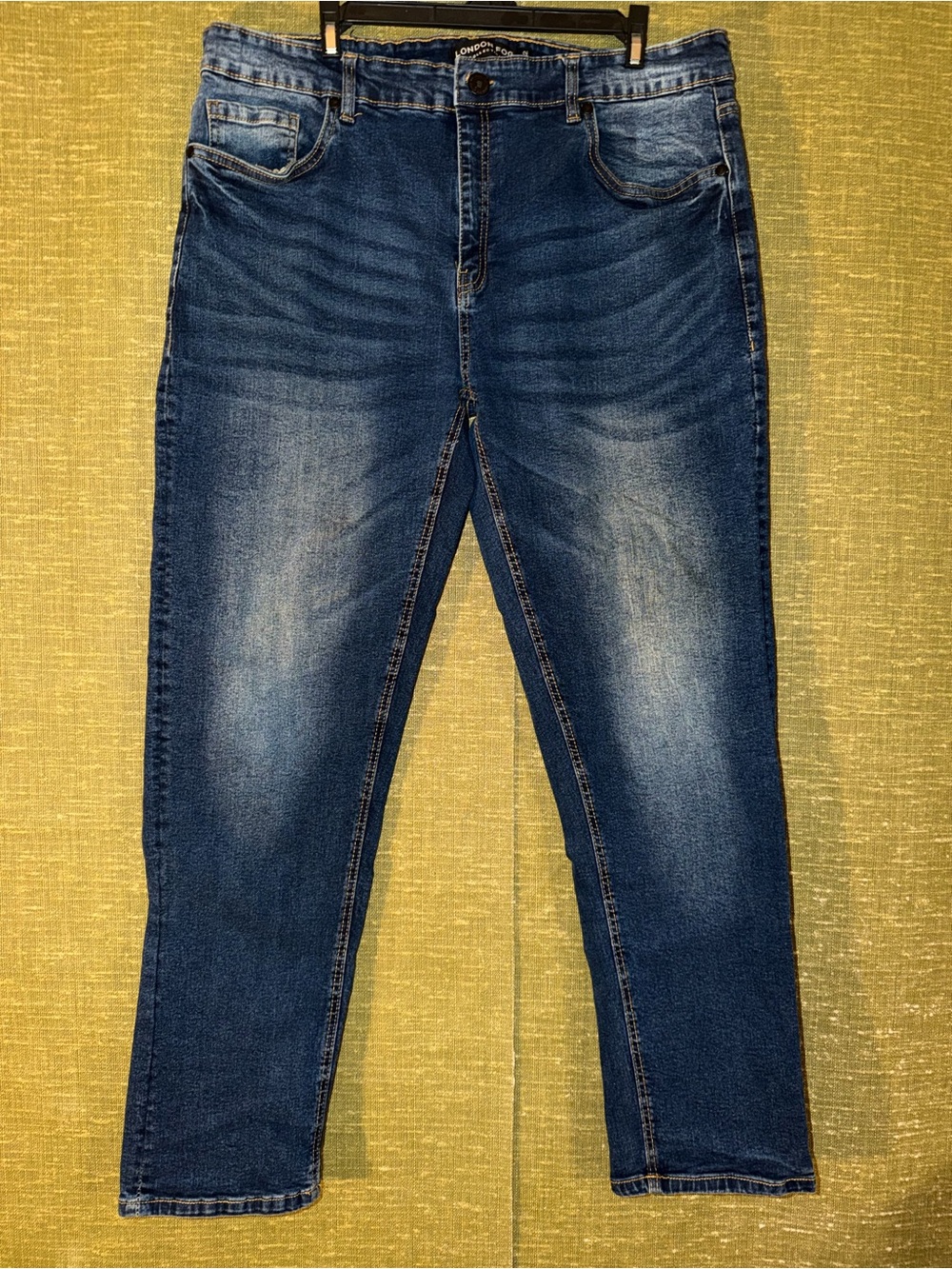 London Fog Men's Dark Blue Slim Straight Jeans Size 38X32